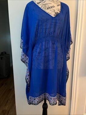 😃Sheer Royal Blue Women's Swim Coverup